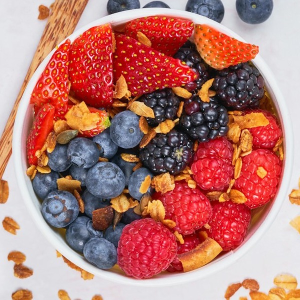 The Wasatch açaí bowl loaded with blueberries, strawberries, raspberries and granola